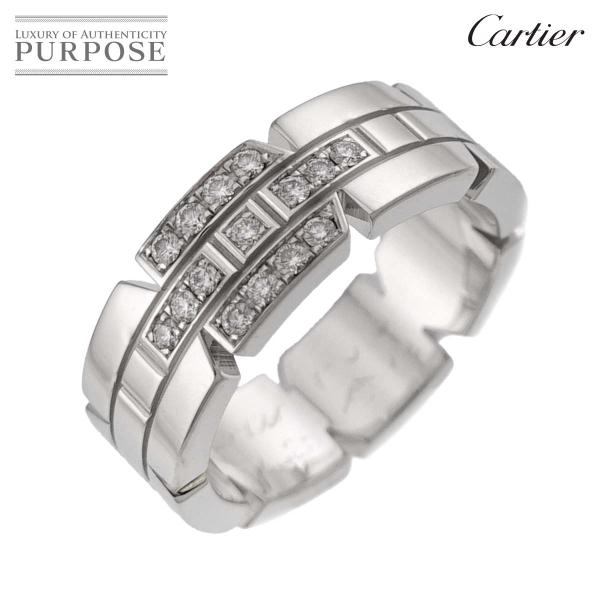 カルティエ Cartier タンク フランセーズ #49 リング ダイヤ K18 WG ホワイトゴー...