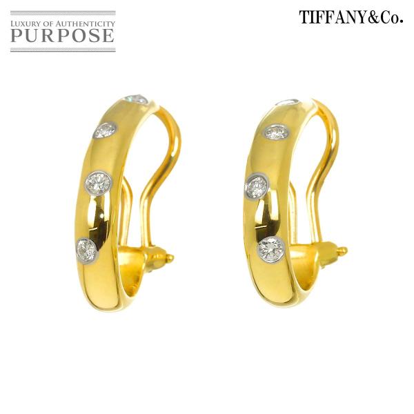 ティファニー TIFFANY&amp;Co. ドッツ ダイヤ イヤリング K18 YG イエローゴールド 7...