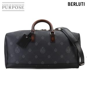 新品同様 ベルルッティ Berluti ウィークオフ 2way ボストン ショルダー バッグ トラベル PVC ヴェネチアレザー ブラック 90335246