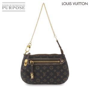 新品同様 ルイ ヴィトン LOUIS VUITTON モノグラム ミニラン ポシェット アクセソワール ハンド バッグ エベヌ M95668 90335403