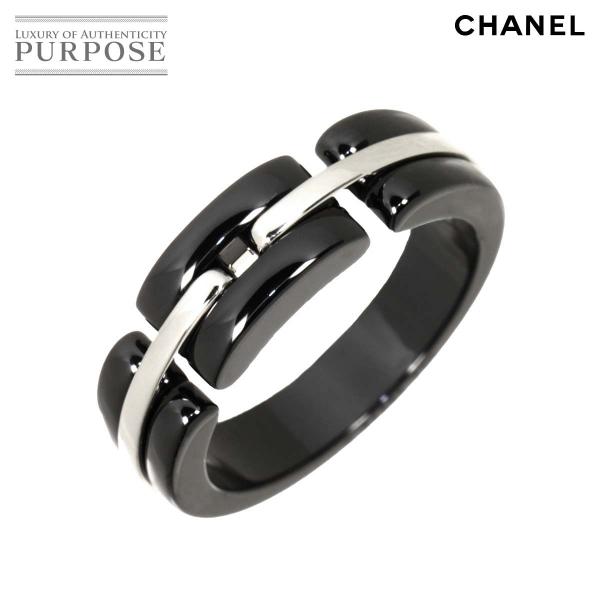 シャネル CHANEL ウルトラ #60 リング K18 WG ブラック セラミック 750 指輪 ...