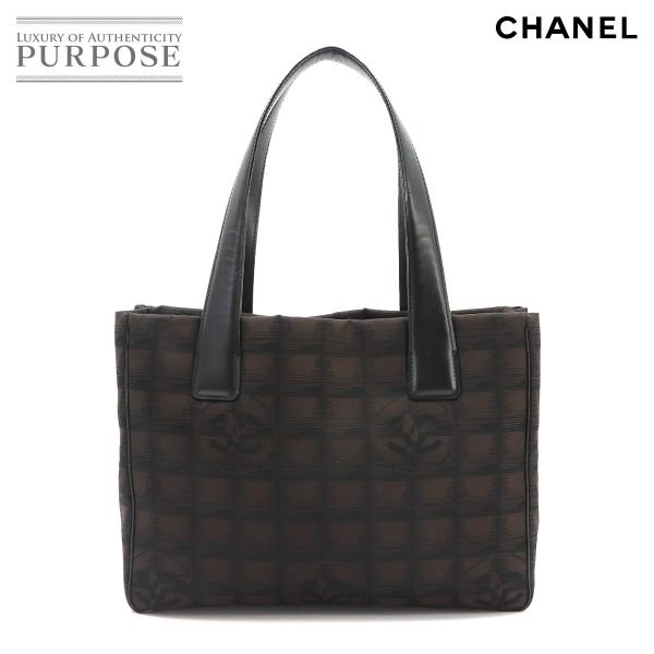 美品 シャネル CHANEL ニュートラベルライン トート PM バッグ ナイロンジャガード レザー...