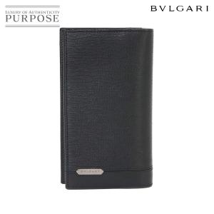 未使用 展示品 ブルガリ BVLGARI セルペンティ スカリエ マン 二つ折り 長財布 レザー ブラック 280922 ガンメタ 金具 90343669