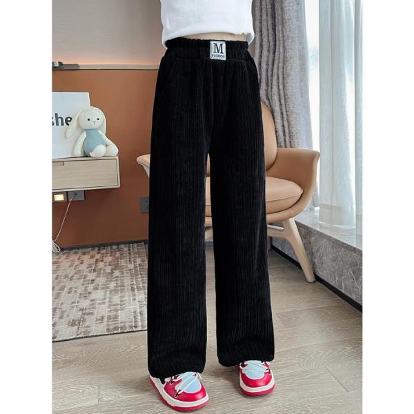 フレアパンツ キッズ 女の子 春 夏 黒 ブラック グレー 130 140 150 160 170ジ...