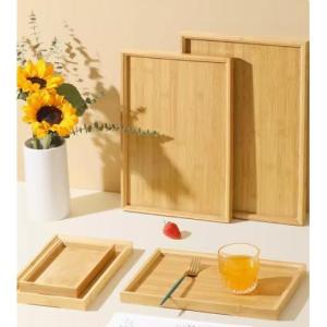 木製トレー 44cm*32cm*2.5cm　トレイ/天然木/お茶/長角膳