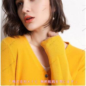 ニットカーディガン 羽織り vネック 冷房対策...の詳細画像4