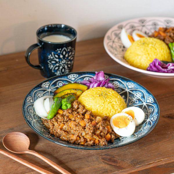 美濃焼 Mmode マルサン近藤 Moroccanモロッカン プレートL(24cm) ネイビー　　日...