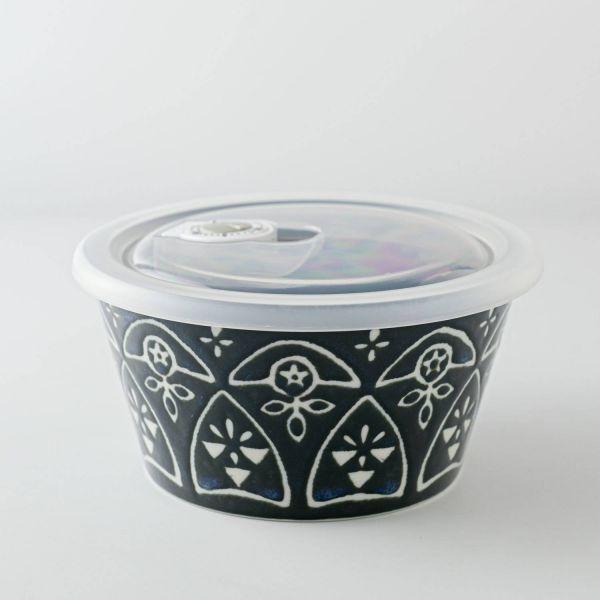 Mmode マルサン近藤 モロッカン レンジボールM(13.5cm・蓋付き) ネイビー　　本体：日本...