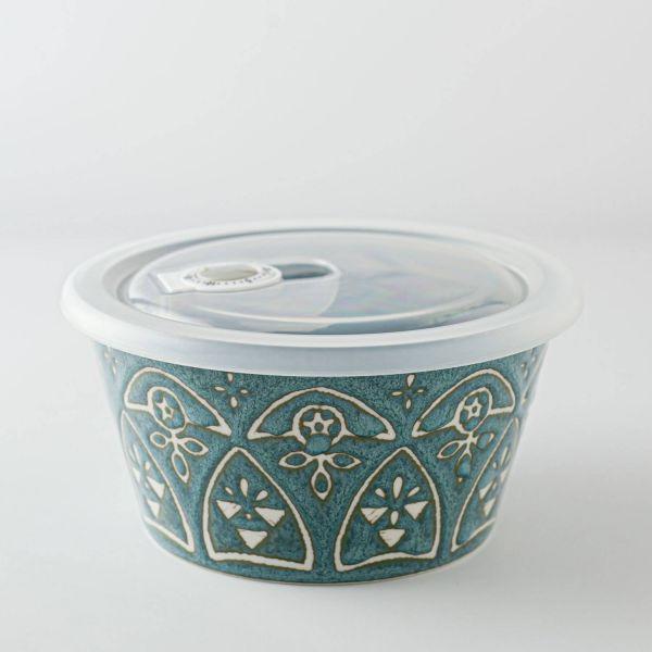 Mmode マルサン近藤 モロッカン レンジボールM(13.5cm・蓋付き) グリーン　　本体：日本...