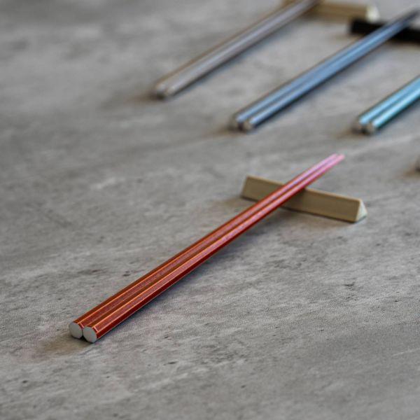 抗菌・食洗八角花なりカラーのお箸(22.5cm)  赤　　日本製