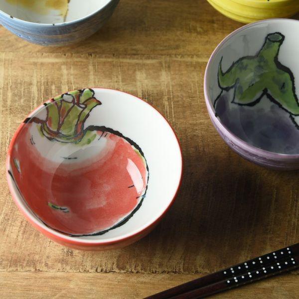 美濃焼 絵手紙 13.5cm小丼 赤かぶ　　日本製