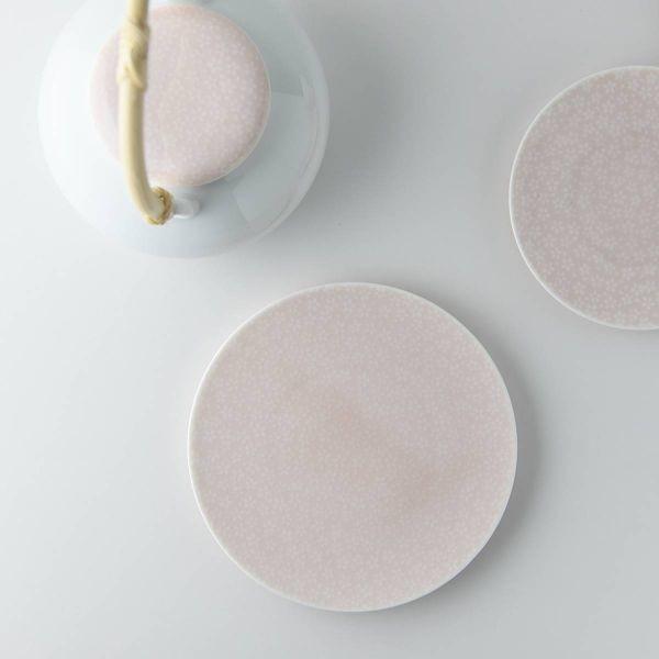 美濃焼 深山(miyama.) casane teかさね茶器 菓子皿 小桜柄・桃釉　　日本製