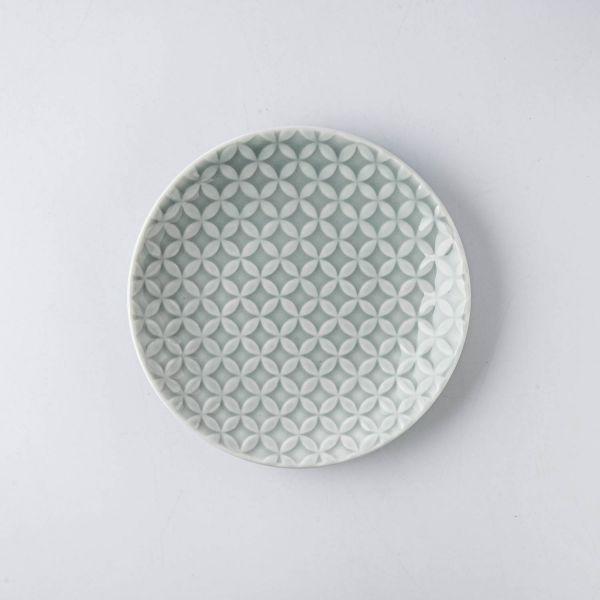 美濃焼 小田陶器 吉祥kissho 15cm皿  七宝 薄灰　　日本製