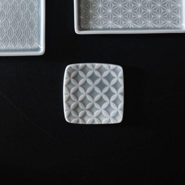 美濃焼 小田陶器 吉祥kissho 箸置き 七宝 薄灰　　日本製