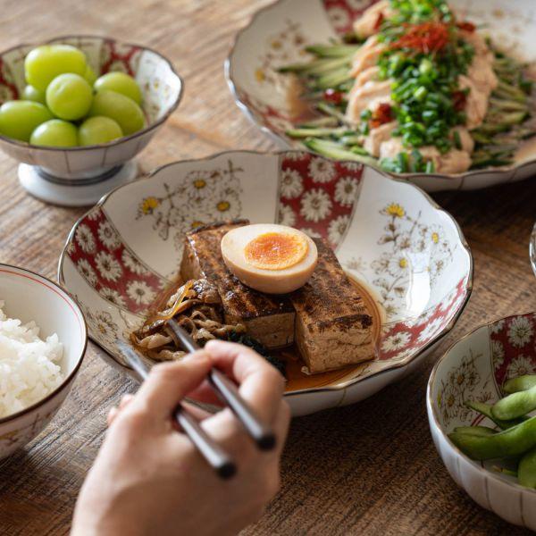 美濃焼 アワサカ ジャポニカ 菊花 盛鉢 20.5cm (高さ7.5cm)　　日本製