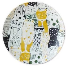 キャッツダウンタウンストーリー パスタ皿 イエロー 23.5cm　　日本製