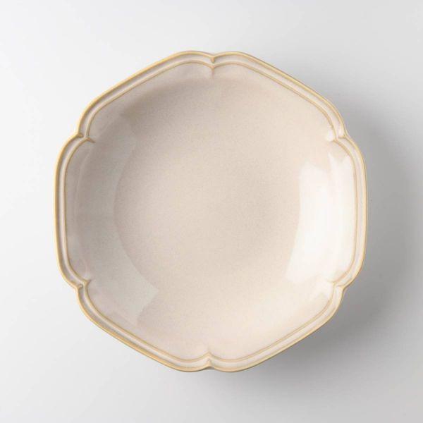 美濃焼 花しとやか 21.5cm深プレート ペッシュ　　日本製