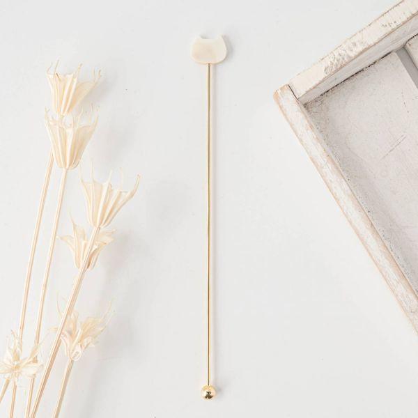 燕三条 ネコ アクリルカトラリー マーブル シロマドラー　　日本製