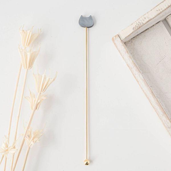 燕三条 ネコ アクリルカトラリー マーブル クロマドラー　　日本製