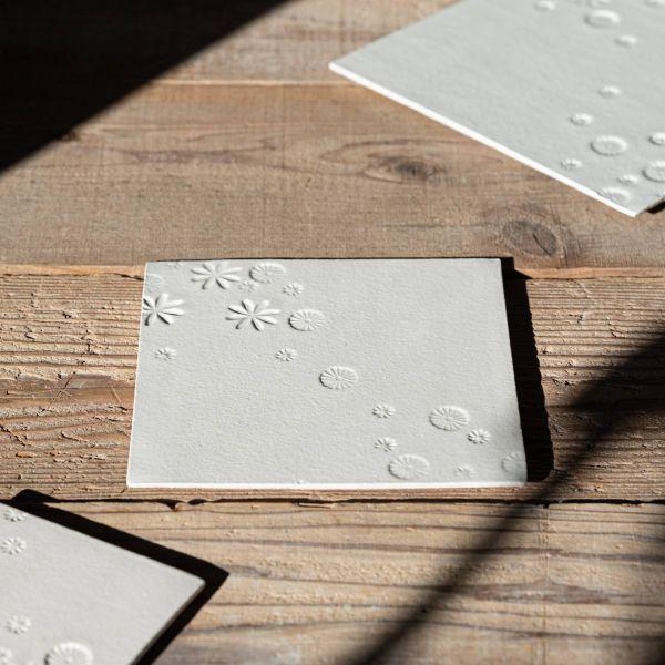 美濃焼 寿山窯 印花 板皿 正角皿 M(19cm) 白　　日本製