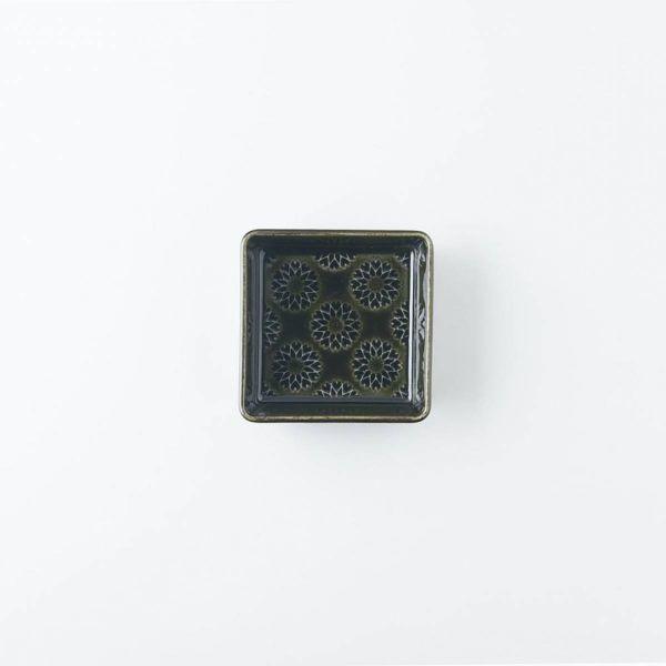 美濃焼 asumi(彩澄) 7.5cm角小皿 オリーブ　　日本製