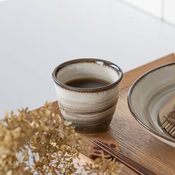 美濃焼 市原製陶 いえねこ そば猪口 キジトラ(茶)　　日本製