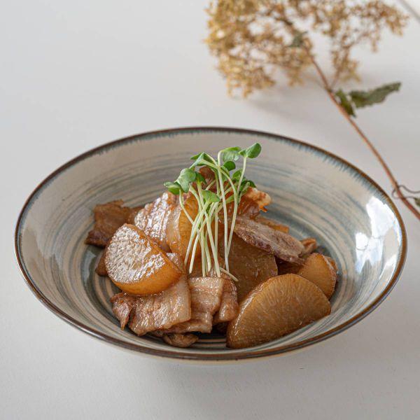 美濃焼 市原製陶 いえねこ 23cm深皿 サバトラ(青)　　日本製