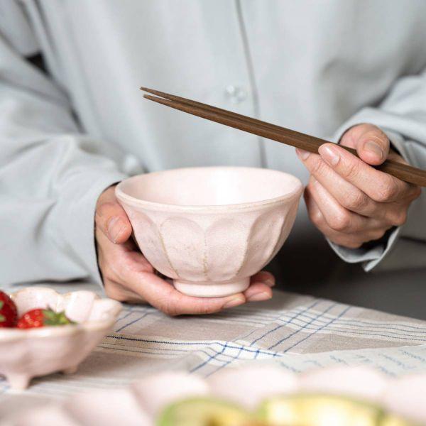 美濃焼 カネコ小兵製陶所 リンカ  (輪花)  11cm茶碗 桃練　　日本製