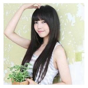 ロング ストレート ウィッグ コスチューム用小物 黒