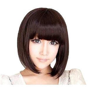 高品質耐熱ウィッグサラツヤ ネットつき 定番  ショートボブ