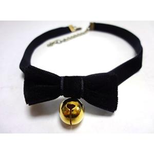 黒 リボン × 金 の 鈴  チョーカー ゴスロリ コスプレ