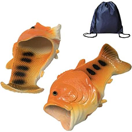 魚型 スリッパ 「サンダルド」通気性 個性派 ルームシューズ ビーチサンダル 収納袋付き