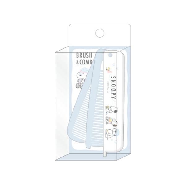 スヌーピー　折りたたみブラシ＆コーム　ぽかぽかおふろじかん柄　305196　[M便 1/6]