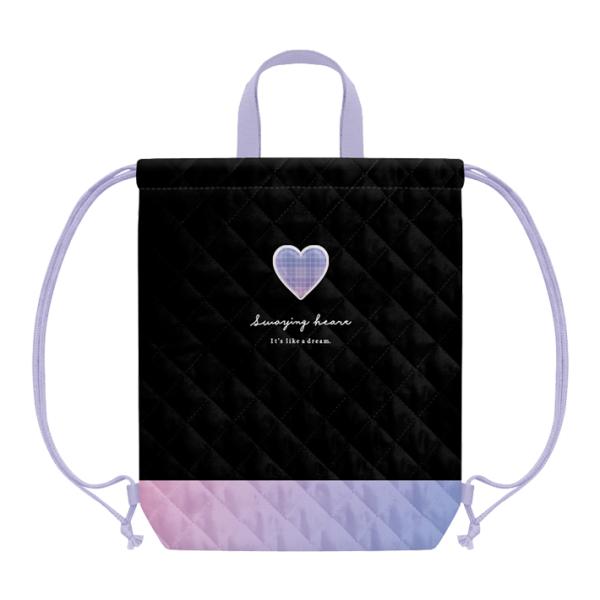 キルティング　巾着　L　ナップサック　体操服バッグ　スウィングハート柄　125146　新入学文具　[...
