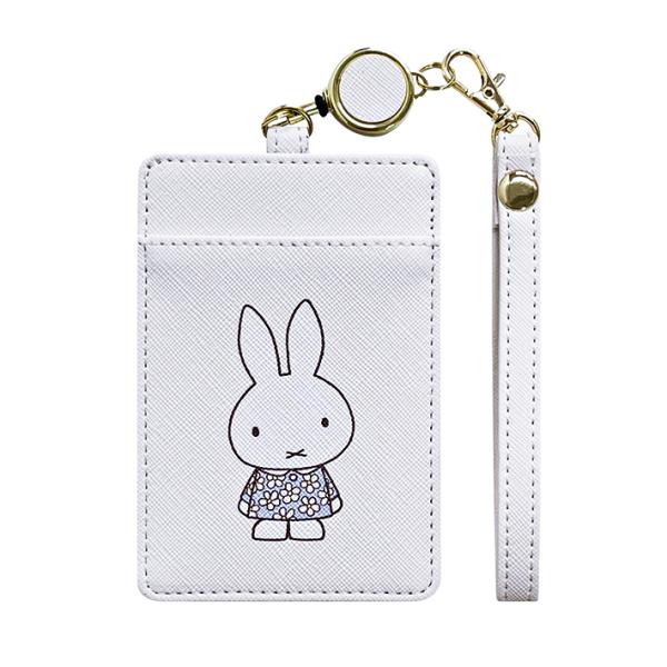 ミッフィー　リール付きパスケース　オフホワイト　フラワードレス柄　BN2318OW-1　[M便 1/...