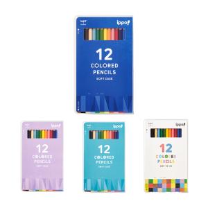 トンボ鉛筆　イッポ　ソフトケース入色鉛筆　12色入り　4カラー　[M便 1/2]