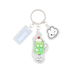 サンスター文具 やさうさちゃん 3連アクリルキーホルダー クリーム