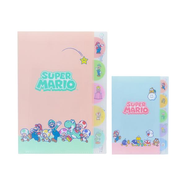 スーパーマリオ　ダイカットクリアファイル　5ポケット　A4　2柄　[M便 1/8]