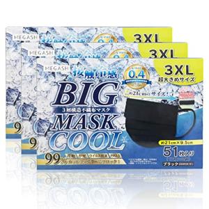 17枚お試しセット マスク 大きめ 冷感 210mm 不織布 3XL BIGMASK 超