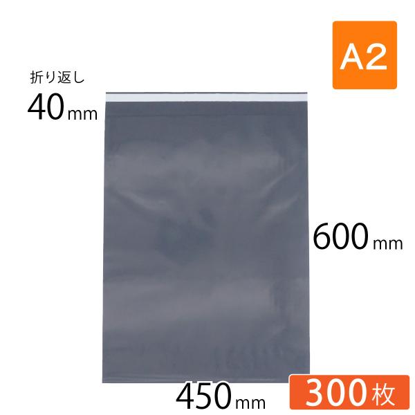 宅配ビニール袋 A2 サイズ 幅450×高さ600＋折り返し40mm A2サイズ 厚さ0.09mm ...