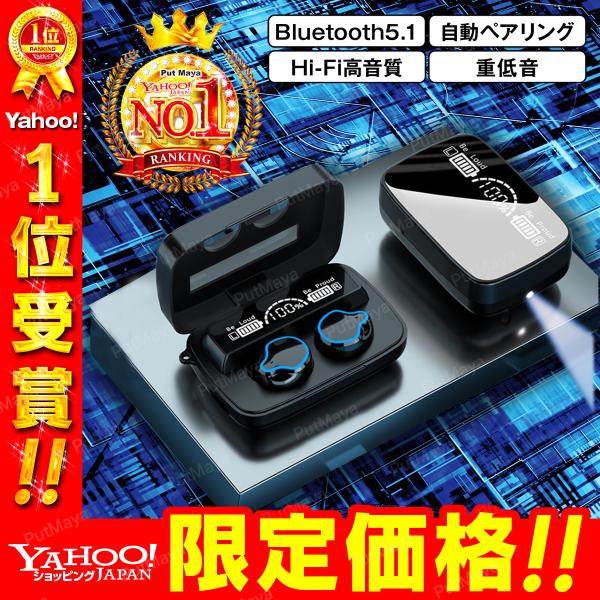 ワイヤレスイヤホン Bluetooth5.1 ブルートゥース イヤホン 両耳 コードレスイヤホン H...