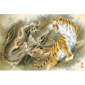 松竹林の虎　パズル千ピース 74×51㎝金色アルミ額　パネル完成品 楽天市場】RA:1000ピース ジグソーパズル 龍虎図 (50x75cm
