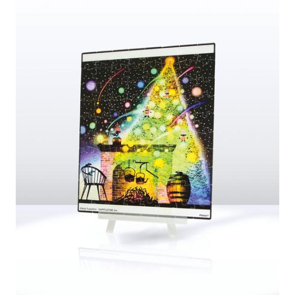 ミニパズル 80ピース クリスマスツリーの夢 藤城清治 半透明プラスチック 光彩パズル 日本製 アッ...