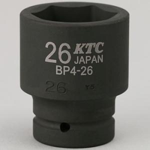 KTC工具 12" 12.7sq ６角 インパクトレンチ用ソケット 標準 ピンリング無し  BP4-26｜pvd1