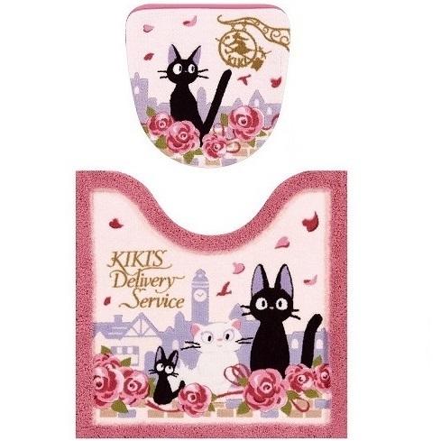 魔女の宅急便 トイレマットセット 2点 洗浄暖房便座 ジブリ ジジとデート ピンク センコー ２点セ...