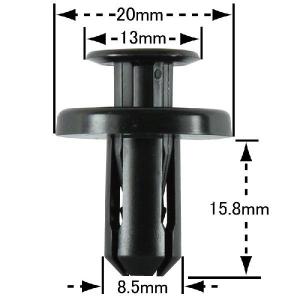 プッシュリベット サイドスカート用クリップ トヨタ （クラウン マーク