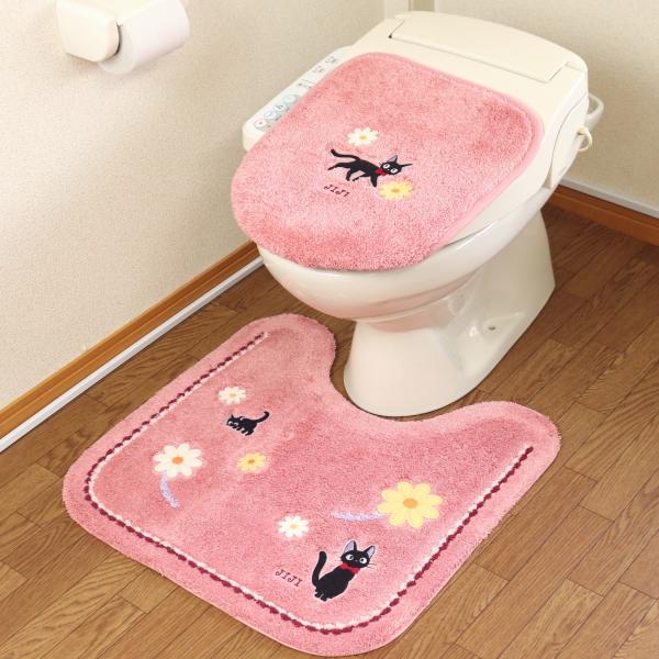 魔女の宅急便 トイレマットセット 2点セット ジブリ ジジ 花さんぽ トイレマット 58×60cm ...
