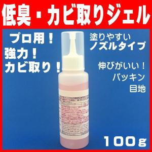 カビ取りジェル100g ノズル (高濃度 強力 カビ取り剤 カビとり剤 浴室 風呂 木材 ゴムパッキン カビ取り一発 カビとりジェル)｜pvd1