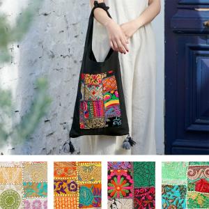 アジアン バッグ ミラーワーク 刺繍 インド 古布 リメイク 個性的