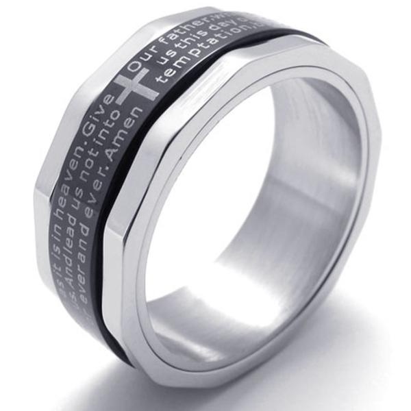 PW 高品質316Lステンレス Lords-Prayer 指輪 条件付 送料無料 20085